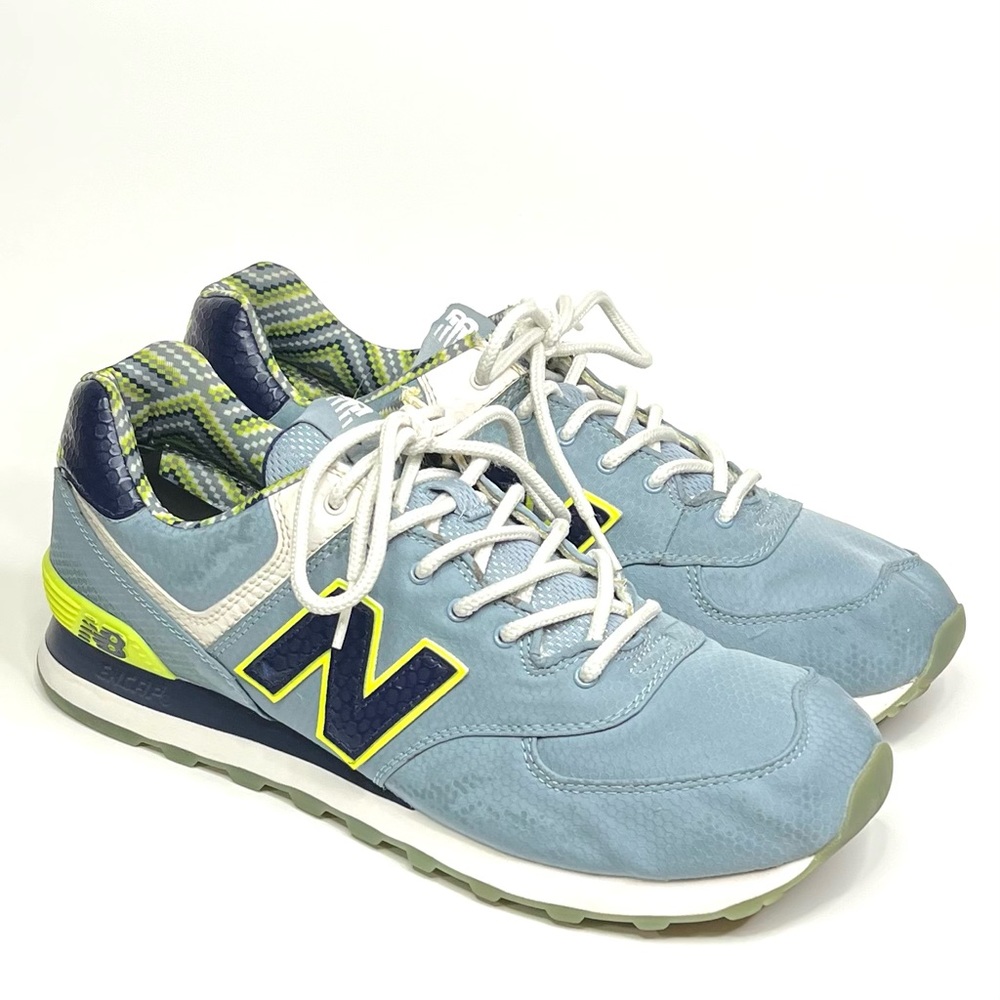 New Balance 574 - ML574SBE running blue Neon Yellow canvas 247 990 Men’s SZ: 9.5